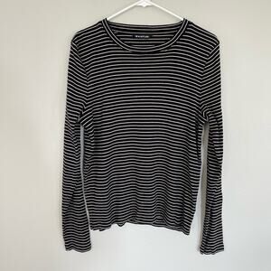 WHISTLES Striped Essential Slim Crewneck Top